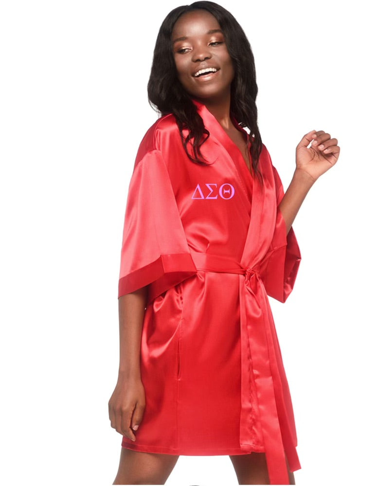red silk robe dress Celine kimono robe